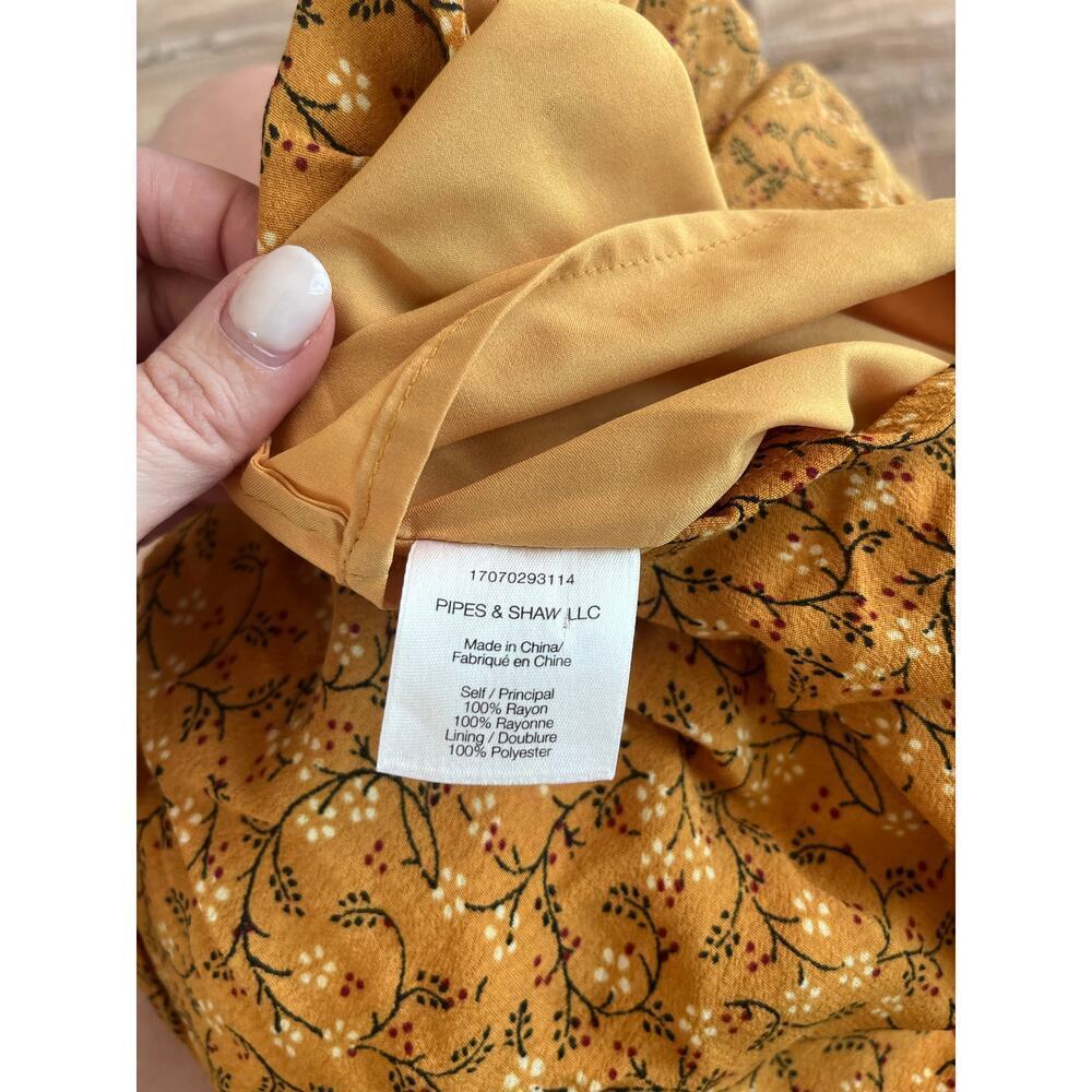 Veronica Beard Spencer Floral Print Ruffle Zip Font Skirt Size 2 Saffron - Picture 6 of 7